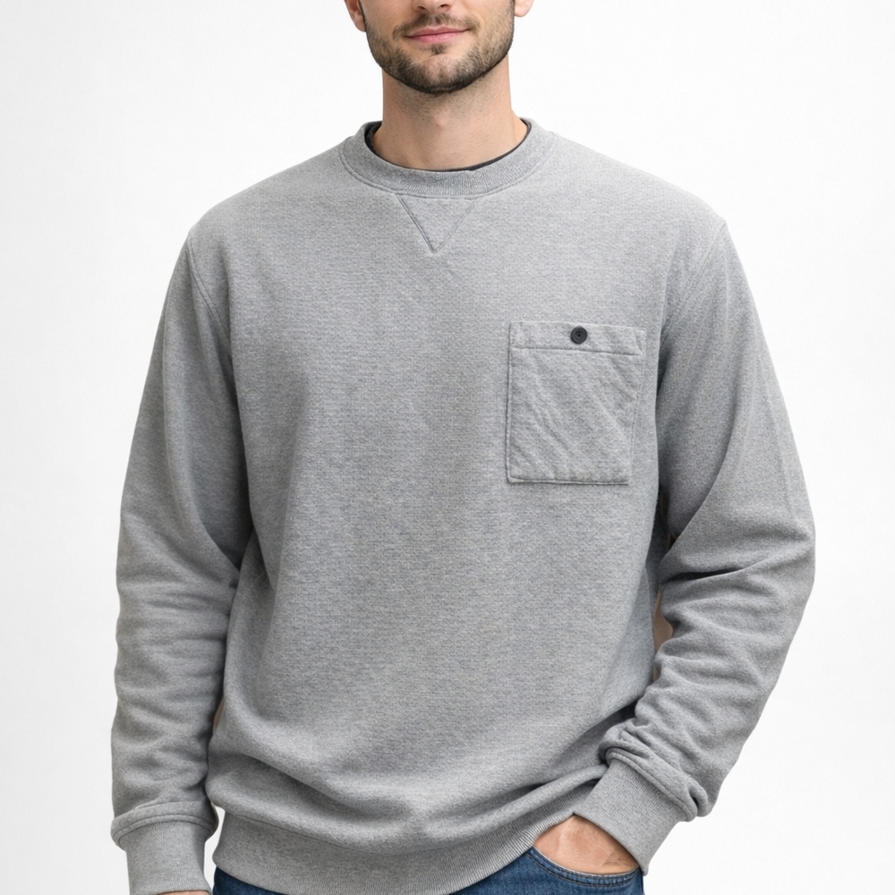 Coleman Classic Gray Sherpa Lined Crewneck Sweater